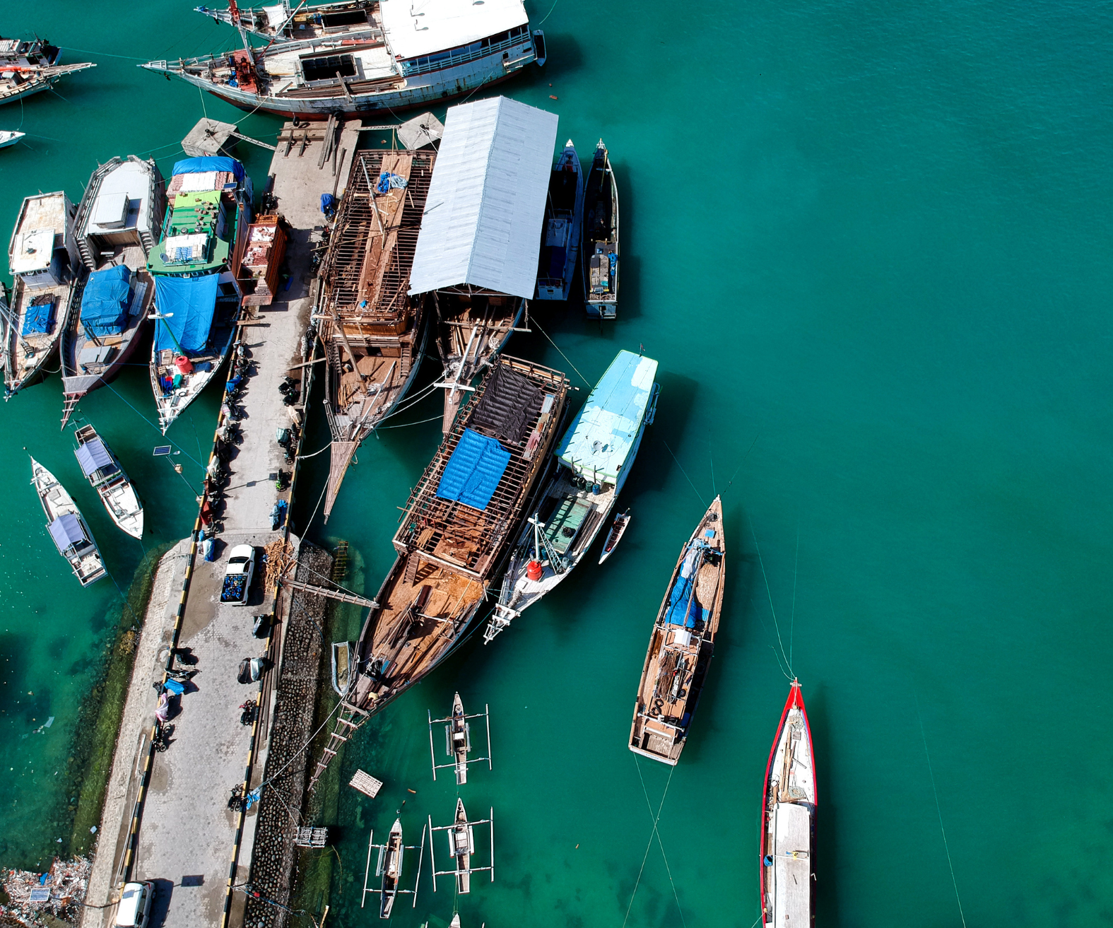 Seychelles coastline and harbour
